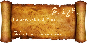 Petrovszky Ábel névjegykártya