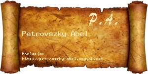 Petrovszky Ábel névjegykártya
