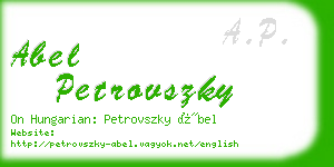 abel petrovszky business card